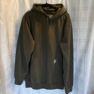 Carhartt Loose Fit Midweight Pullover Sweatshirt Hoodie Size Large Khaki Green